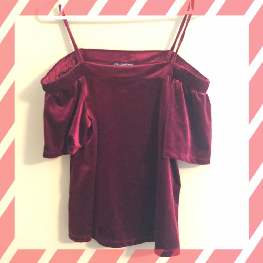 Off shoulder velour top